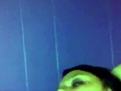 Sexy teen amateurs lick wet shaved pussies on webcam with dildo