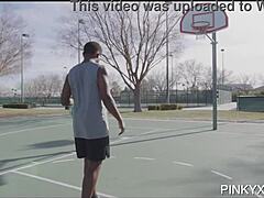 Ebony Mystique Showcases Massive Tits and Ass in Intense Basketball-Themed Scene