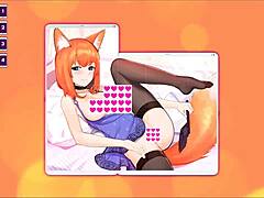 catgirl waifu 2 uncensored part 2 with foxy girl playing games and using toys 😘