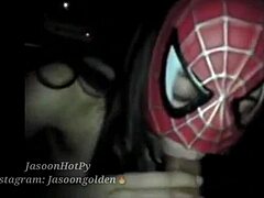 Teen babe sucks my huge cock