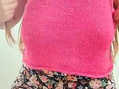 Hear the moans as she poses her big boobs?