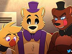 Foxy和Bonnie猛干巨鸡巴