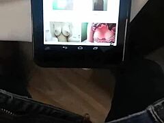 Intense hot cum tribute poured over bigcockgirl123's monster cock.