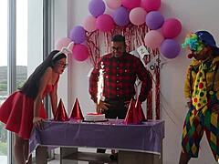 i'm bangin the birthday girl at her dad's place while he's out