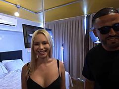 behind scenes, blonde slut takes anal interracial cumshot, she confesses.