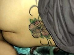 wife TAKES CREAMPIE in sideways position during passionate encounter