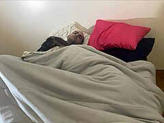 blonde gives blowjob to group in early morning, swallowing cum.