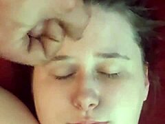 Amateur woman experiences intense facial cumshot after passionate encounter with eager partner