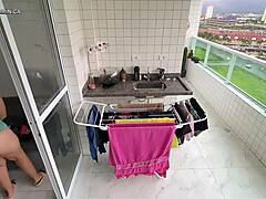 i hired this latina maid, look at her dancing ass, she's so hot, i go crazy watching her get anal fucked in pov