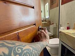 I fucked my boyfriend's friend in the bathroom and begged for cum in my mouth?