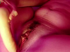 Dirty brunette with big tits masturbates until she cums.