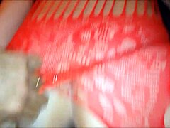 sexy milf fucks in silky red panties