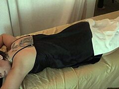 Letting Him Release on Her Bubble Butt After Seductive Massage