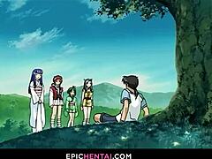 Sweet virgin pussy drilled and fingered in wild hentai