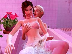 Stepmom and stepdaughter set up wild anal gangbang with futanari mistresses in Sims 4 hentai! 😱