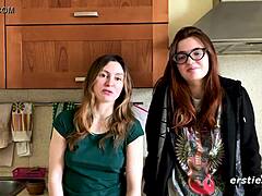 Cute Ukrainian Couple Felicia & Lina Grind Their Shaved Bodies Hard