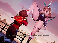 Princess knight reveals big tits and ass in 3D hentai game