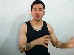 young twink sucks huge cock of best friend's uncle and swallows cum