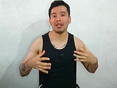 young twink sucks huge cock of best friend's uncle and swallows cum