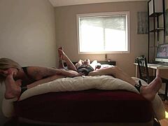 milf teases bound boyfriend's feet and cock 😈