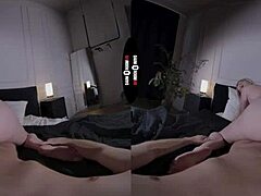 In the DARK ROOM VR, the big boss gets a blowjob from a blonde with big tits.