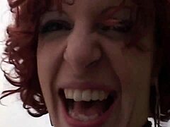 redhead italian amateur masturbates in car before getting fucked by horny old man