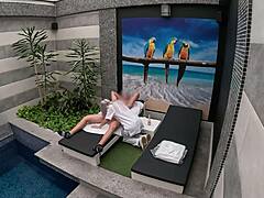 I called the teen cleaning lady to my private suite, and she gave an amazing blowjob until i came in her mouth 😏