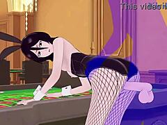 rukia kuchiki and yoruichi shihouin in bunny girl outfits have intense sex with creampie in bleach hentai