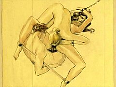 These vintage erotic drawings are amazing. Retro anime hentai.