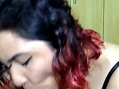 She sucks and plays with his dick