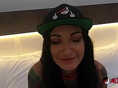 Tattooed bombshell adel asanti sucking big cock?