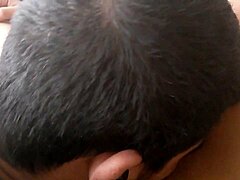 Masturbating with 23cm dildo in detailed scene.