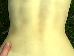 perfect body girl takes cum on ass in outdoor scene