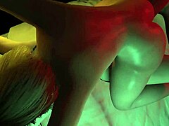 blonde and brunette lesbians enjoy wild sex with a strap on dildo in steamy 3d action