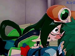 Tsuyu Asui And Mt Lady Fuck Izuku Midoriya In Intense Hentai Sex Scene?