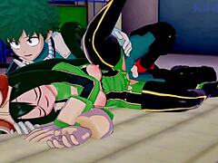 Tsuyu Asui And Mt Lady Fuck Izuku Midoriya In Intense Hentai Sex Scene?