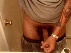 showing off big european cock for camera solo