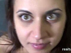 Gorgeous Czech amateur undresses and performs oral in mall POV scene