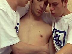 Gay slut endures hardcore and painful anal sex in intense session.