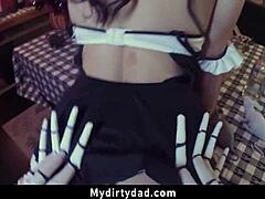 Seduced By Masked Step Daughter In Taboo Bent Over Fuck