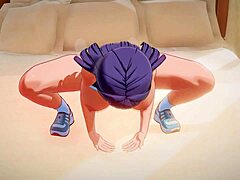 呻吟的Aki Nijou在3D色情动作中展示大奶子