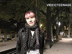 Skinny Teen 18+ Does Porn Casting With Toys Shaved Nylon Dildo!