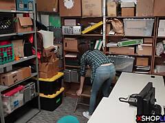 hey, did this tight teen really think she could slip out of the back office after shoplifting?