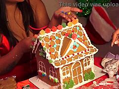 Making A Gingerbread House With Girlfriend And Friend Part 2