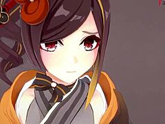 chiori gives blowjob in genshin impact