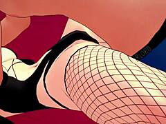 la novia muy caliente viste medias de red y mascara de enderman lista para follar hentai 3d minecraft