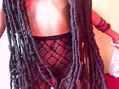 18 year ebony got fucked hard in her stalkings, oops