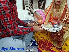 post-karva chauth, husband bends wife over for steamy homemade action