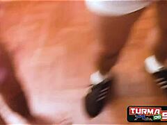 Latina pornstar housewife indulges in oral with Croatian amateur in interracial encounter.