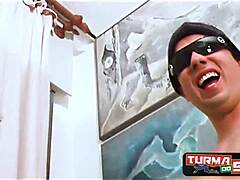 Latina pornstar housewife indulges in oral with Croatian amateur in interracial encounter.